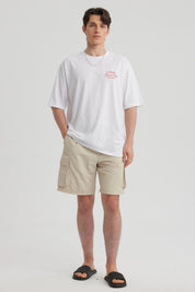 Polera Hombre Print Oversize Blanco