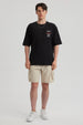 Polera Hombre Print Oversize Negro