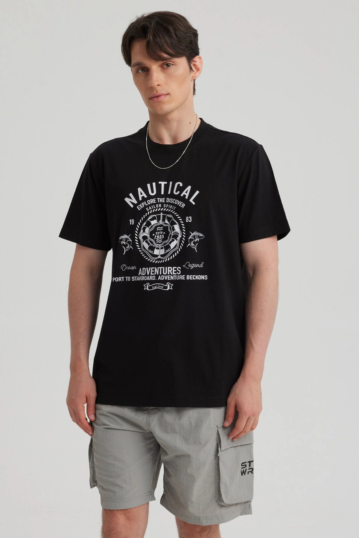 Polera Hombre Print Regular Fit Negro