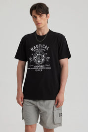 Polera Hombre Print Regular Fit Negro