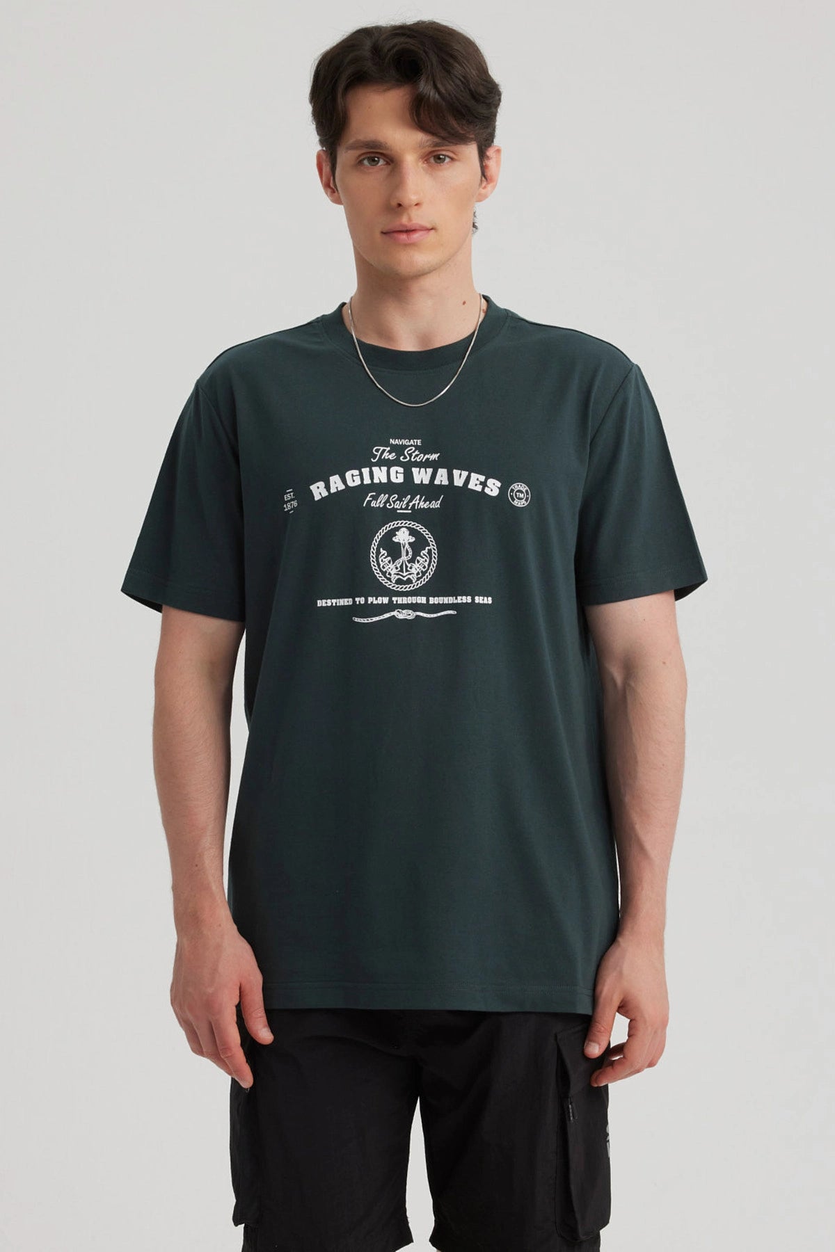 Polera Hombre Print Regular Fit Verde