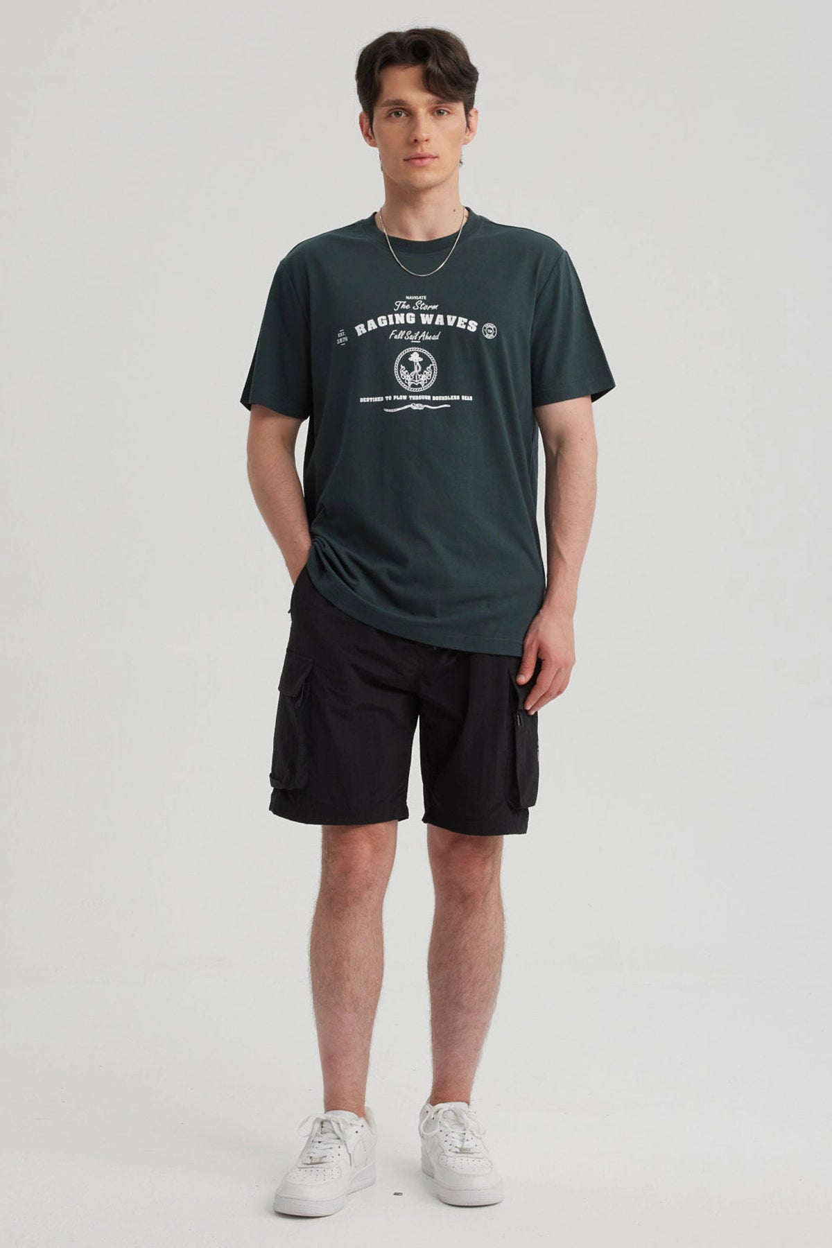 Polera Hombre Print Regular Fit Verde