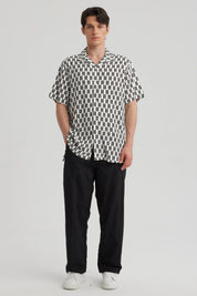 Camisa Hombre Cuello Cubano Rapport Blanco