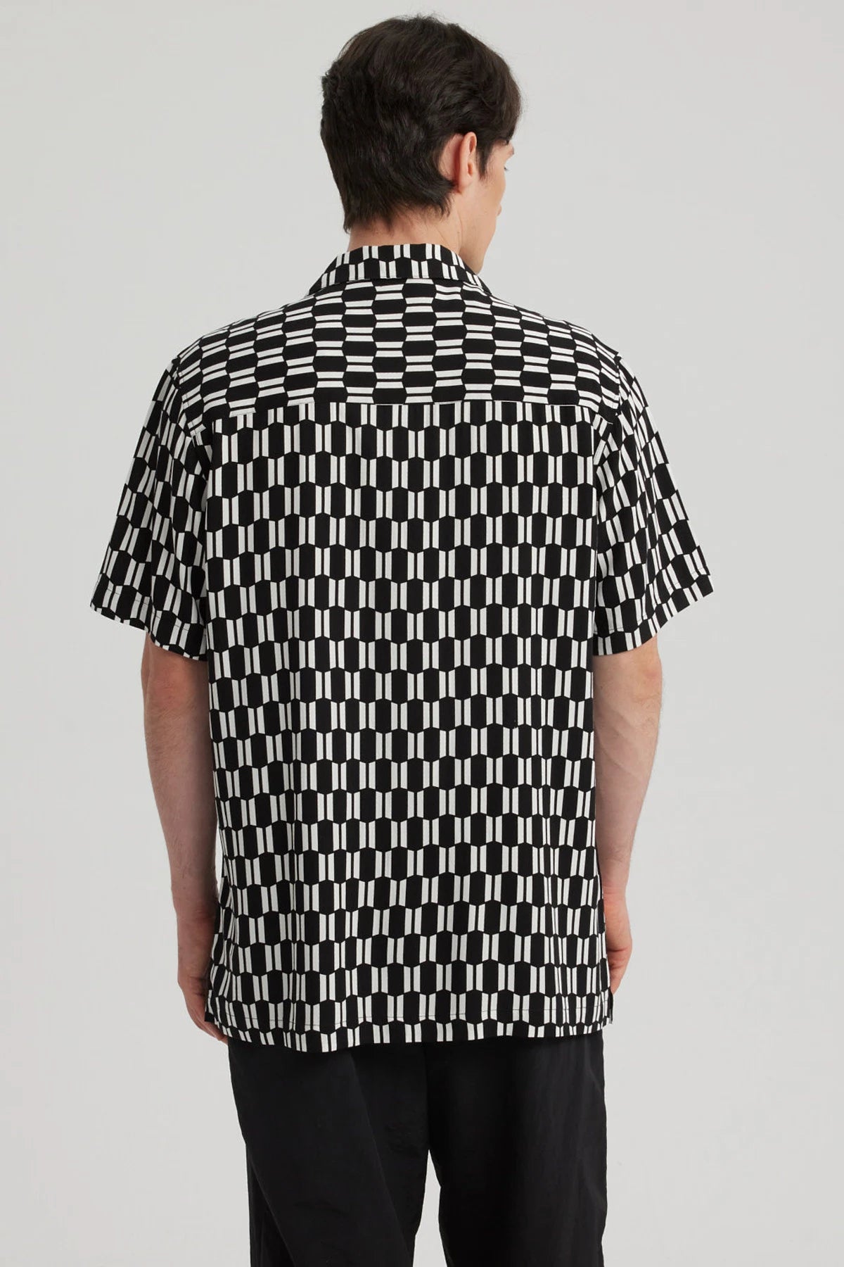 Camisa Hombre Cuello Cubano Rapport Negro