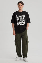 Polera Hombre Print Oversize Negro