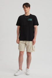 Polera Hombre Print Beach Negro