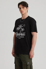 Polera Hombre Print Regular Fit Negro