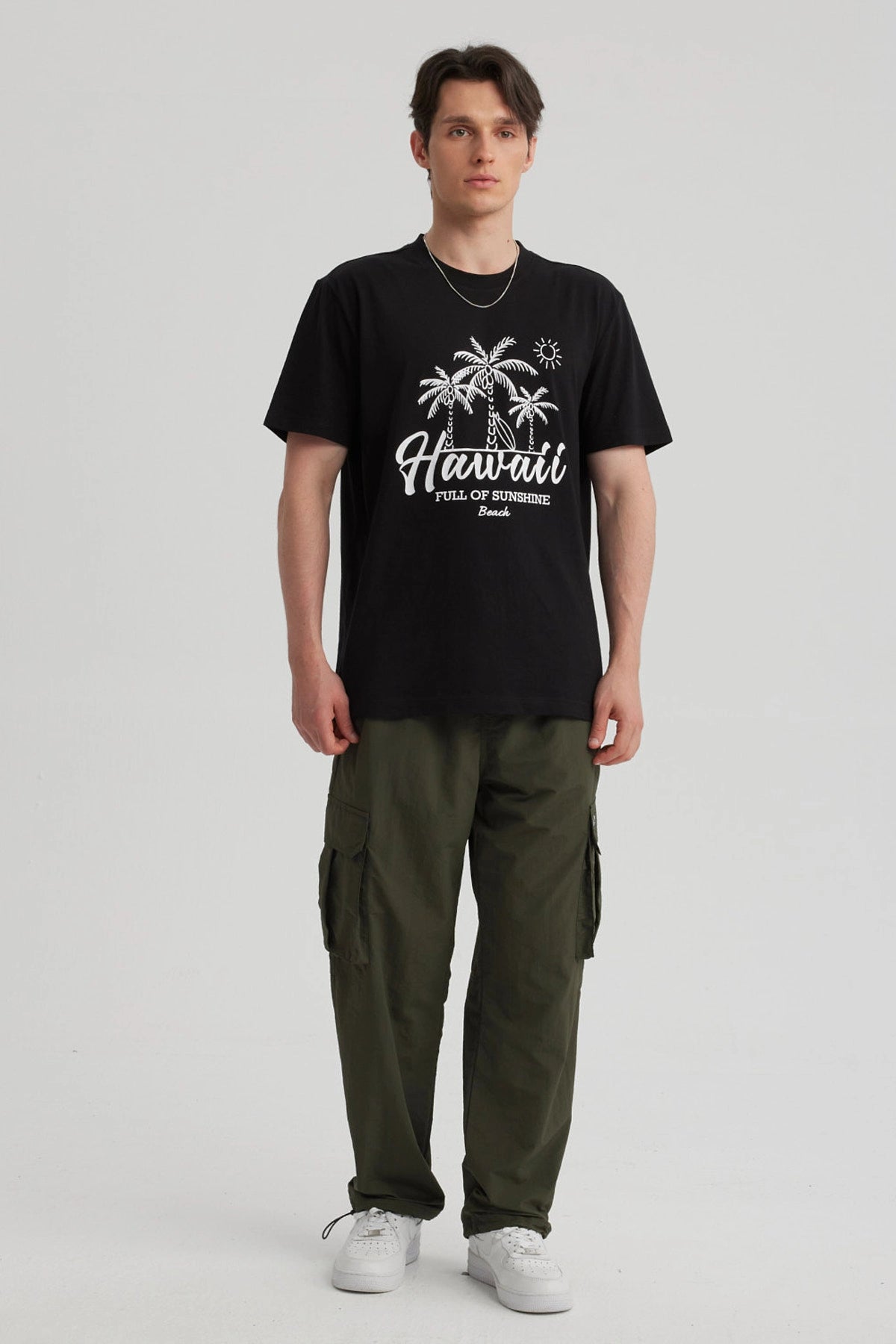 Polera Hombre Print Regular Fit Negro