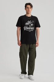 Polera Hombre Print Regular Fit Negro