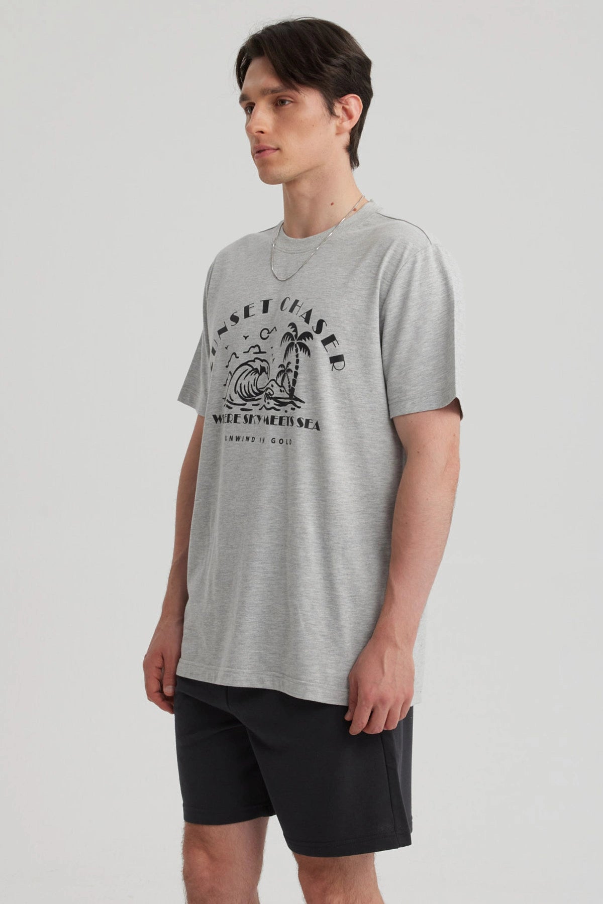 Polera Hombre Print Regular Fit Gris