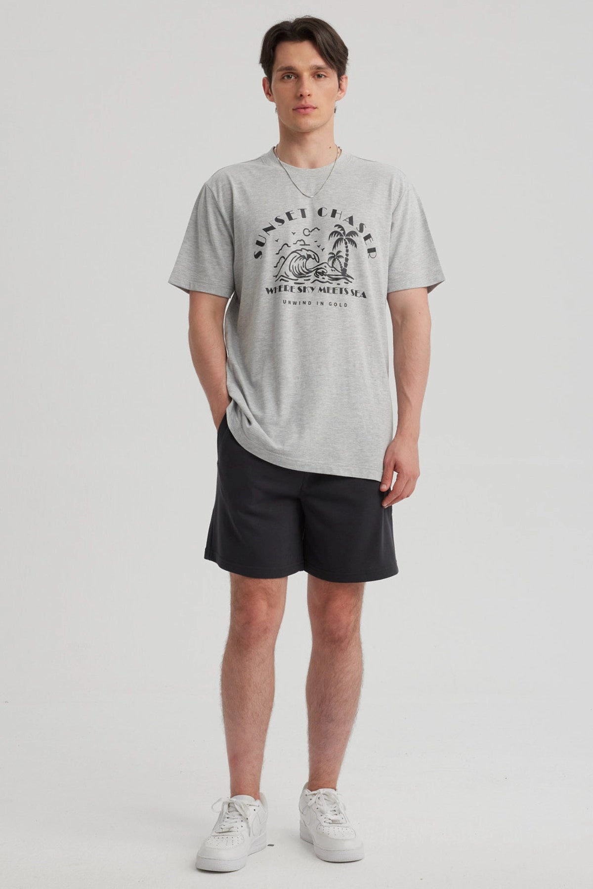 Polera Hombre Print Regular Fit Gris