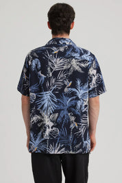 Camisa Hombre Cuello Cubano Rapport Azul