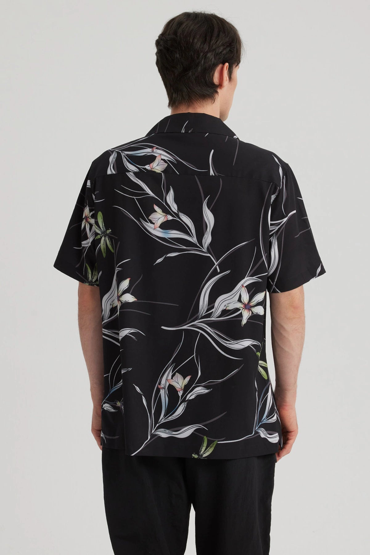 Camisa Hombre Cuello Cubano Rapport Negro