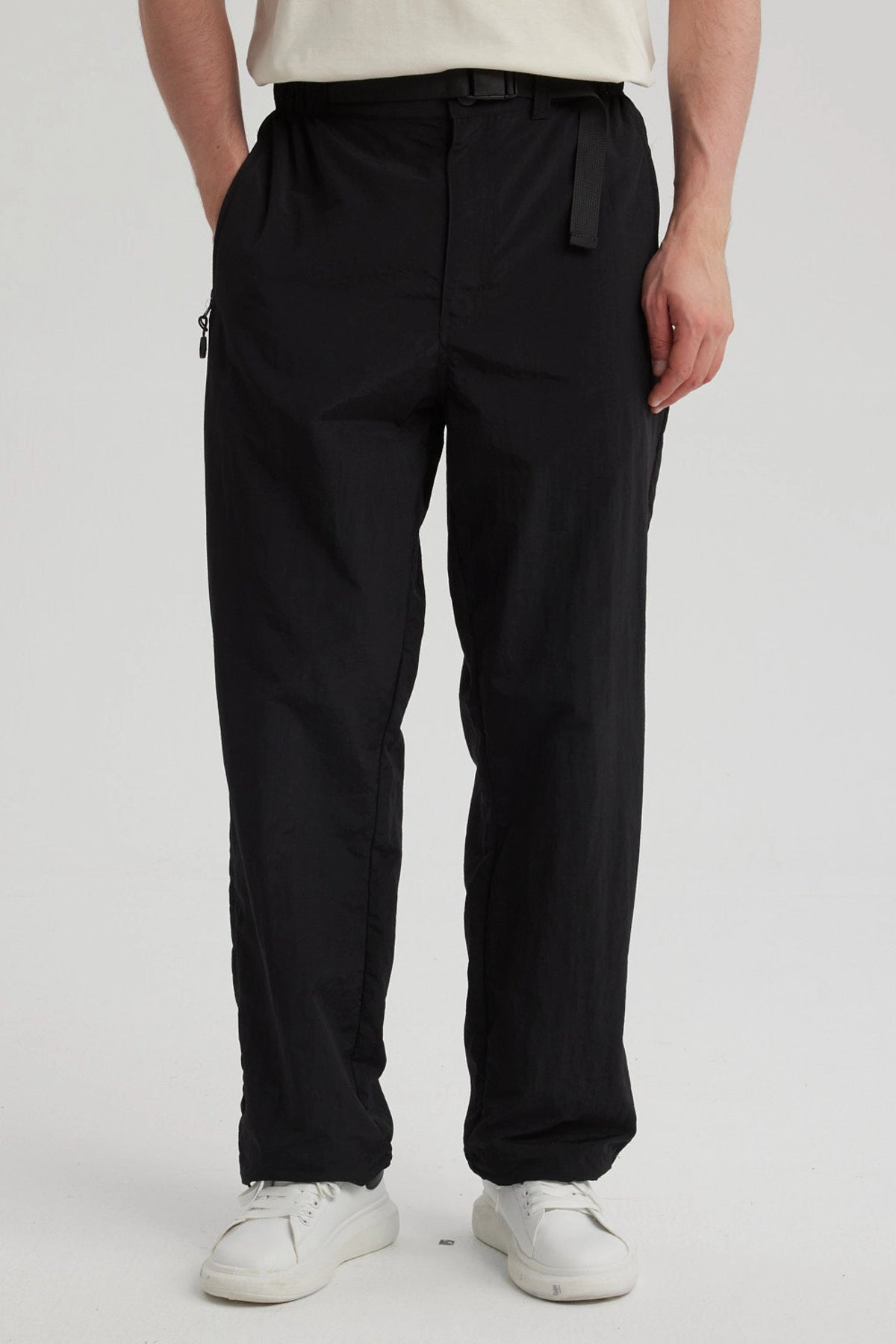 Pantalón Hombre Recto Con Bolsillo Negro