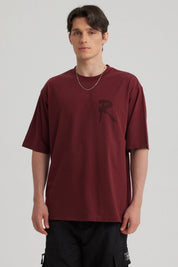 Polera Hombre Oversize Burdeo