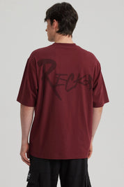 Polera Hombre Oversize Burdeo