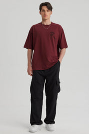 Polera Hombre Oversize Burdeo