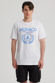 Polera Hombre Oversize Print Blanco