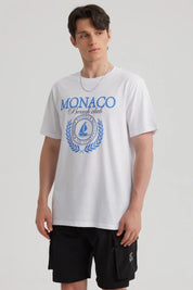 Polera Hombre Oversize Print Blanco