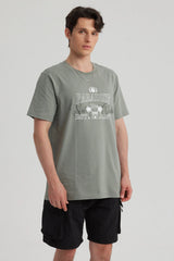Polera Hombre Oversize Print Verde
