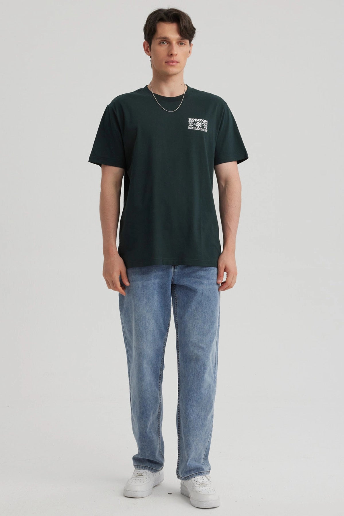 Polera Hombre Regular Fit Verde Oscuro