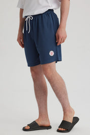 Bermuda Hombre Textura Bolsillo Trasero Azul Piedra