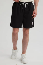 Bermuda Hombre Textura Bolsillo Trasero Negro