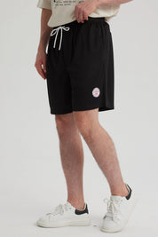 Bermuda Hombre Textura Bolsillo Trasero Negro