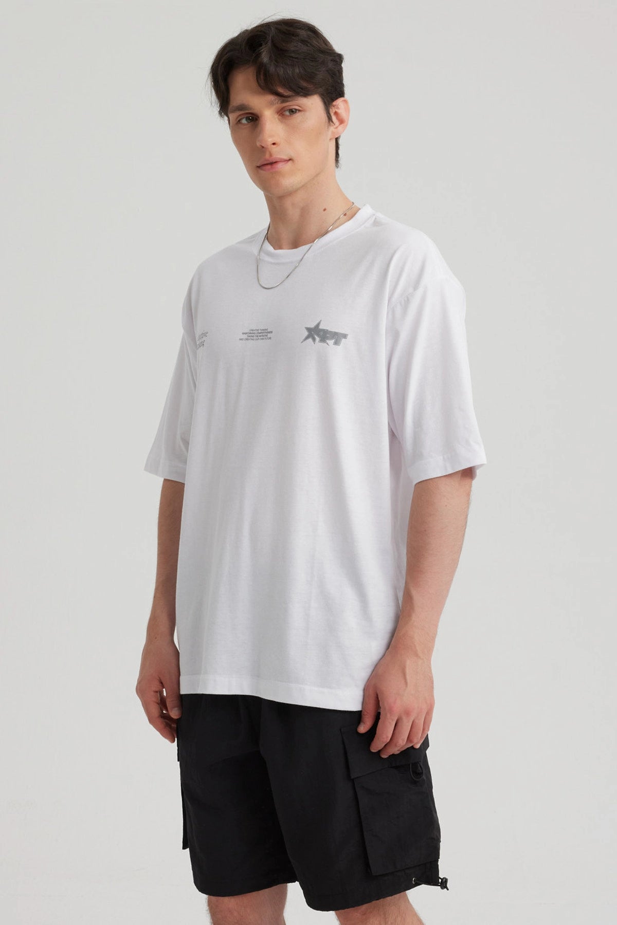 Polera Hombre Estampado Blanco