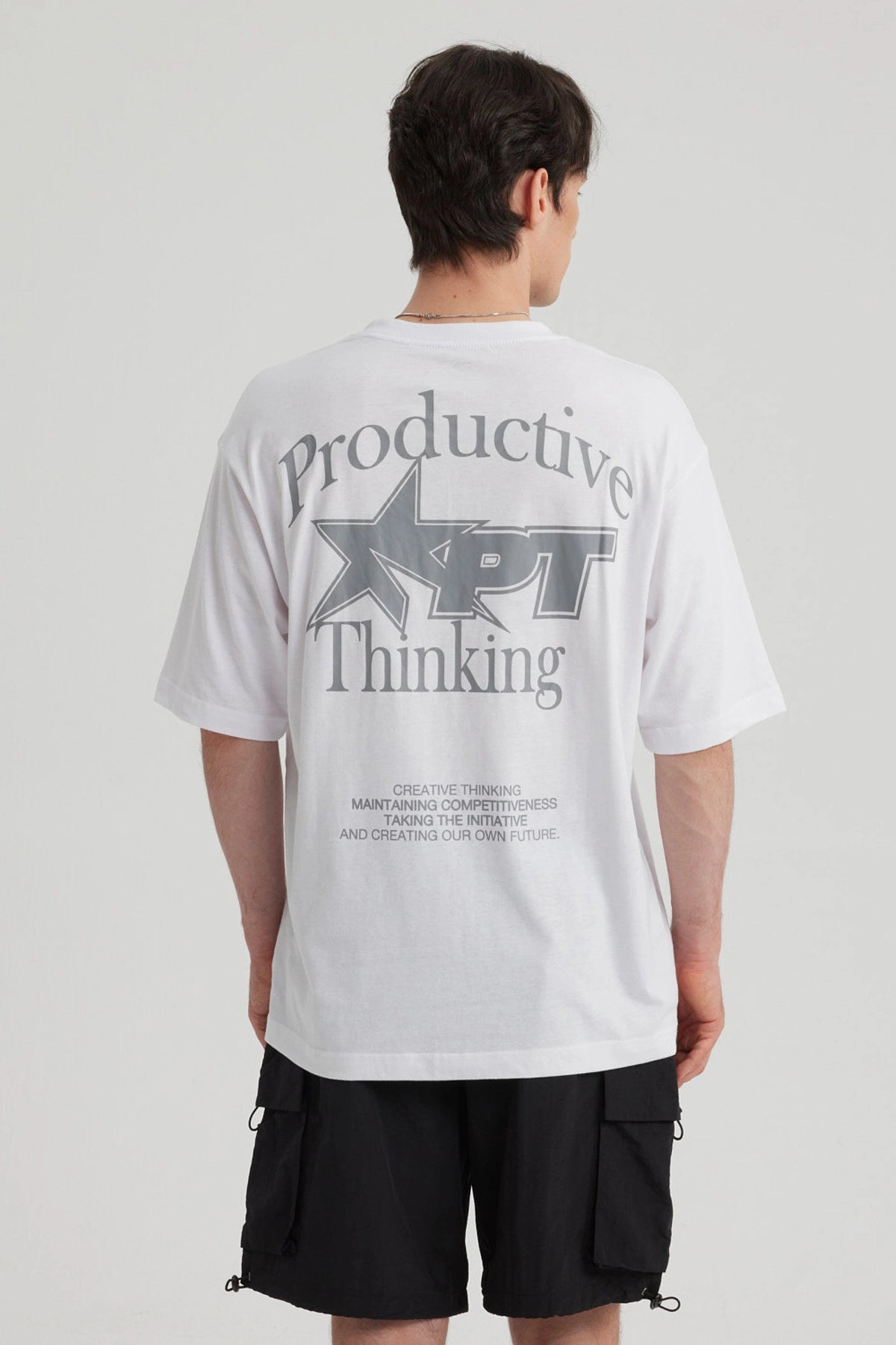 Polera Hombre Estampado Blanco