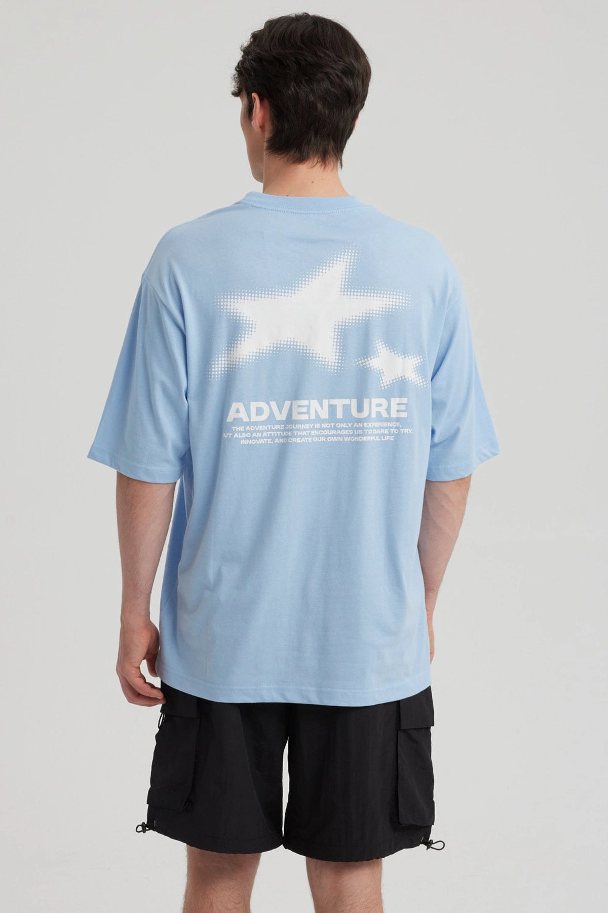 Polera Hombre Estampado Celeste