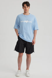 Polera Hombre Estampado Celeste