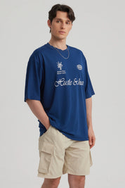 Polera Hombre Print Azul Marino