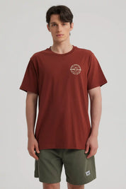 Polera Hombre Doble Print Ocre