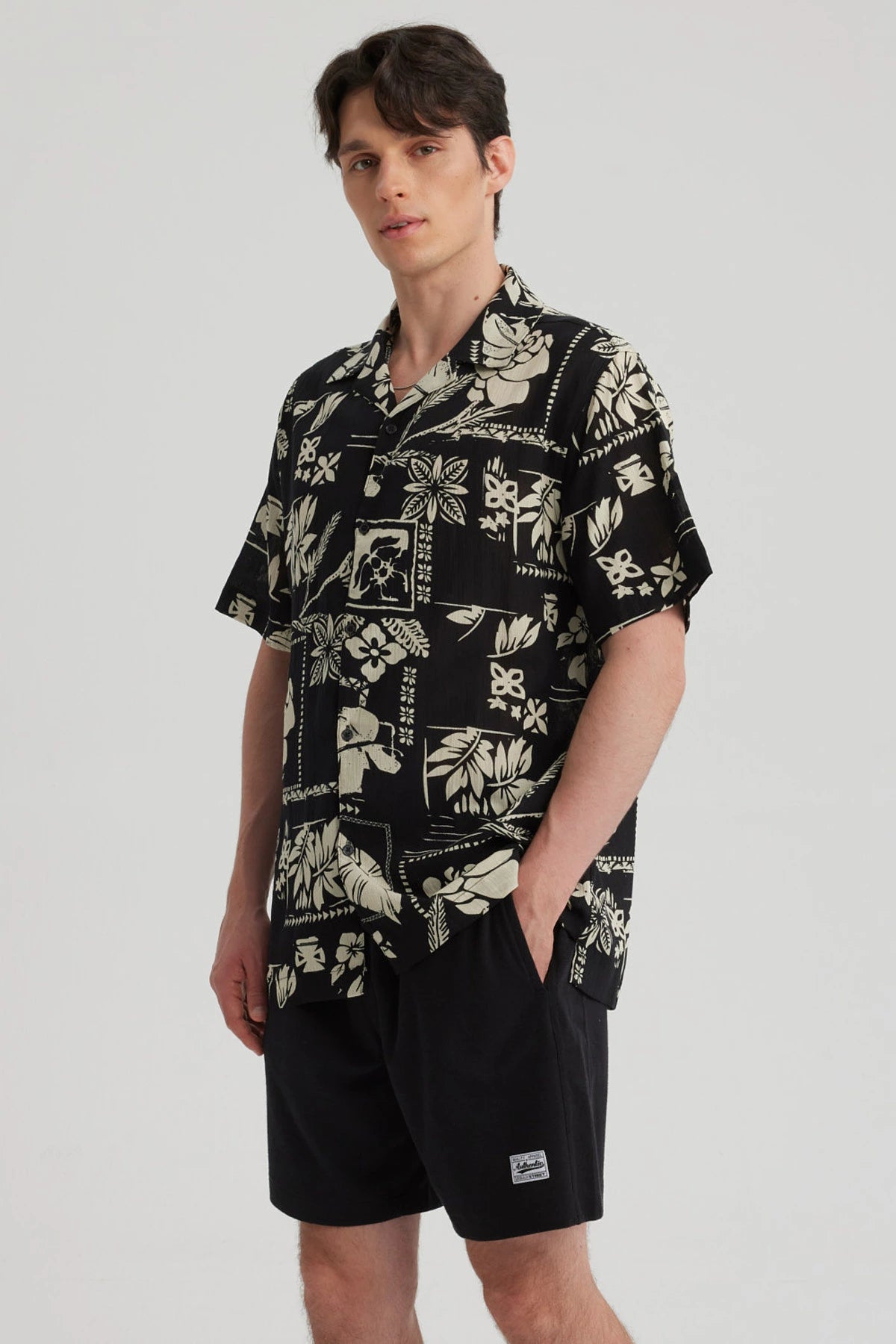 Camisa Hombre Textura Negro