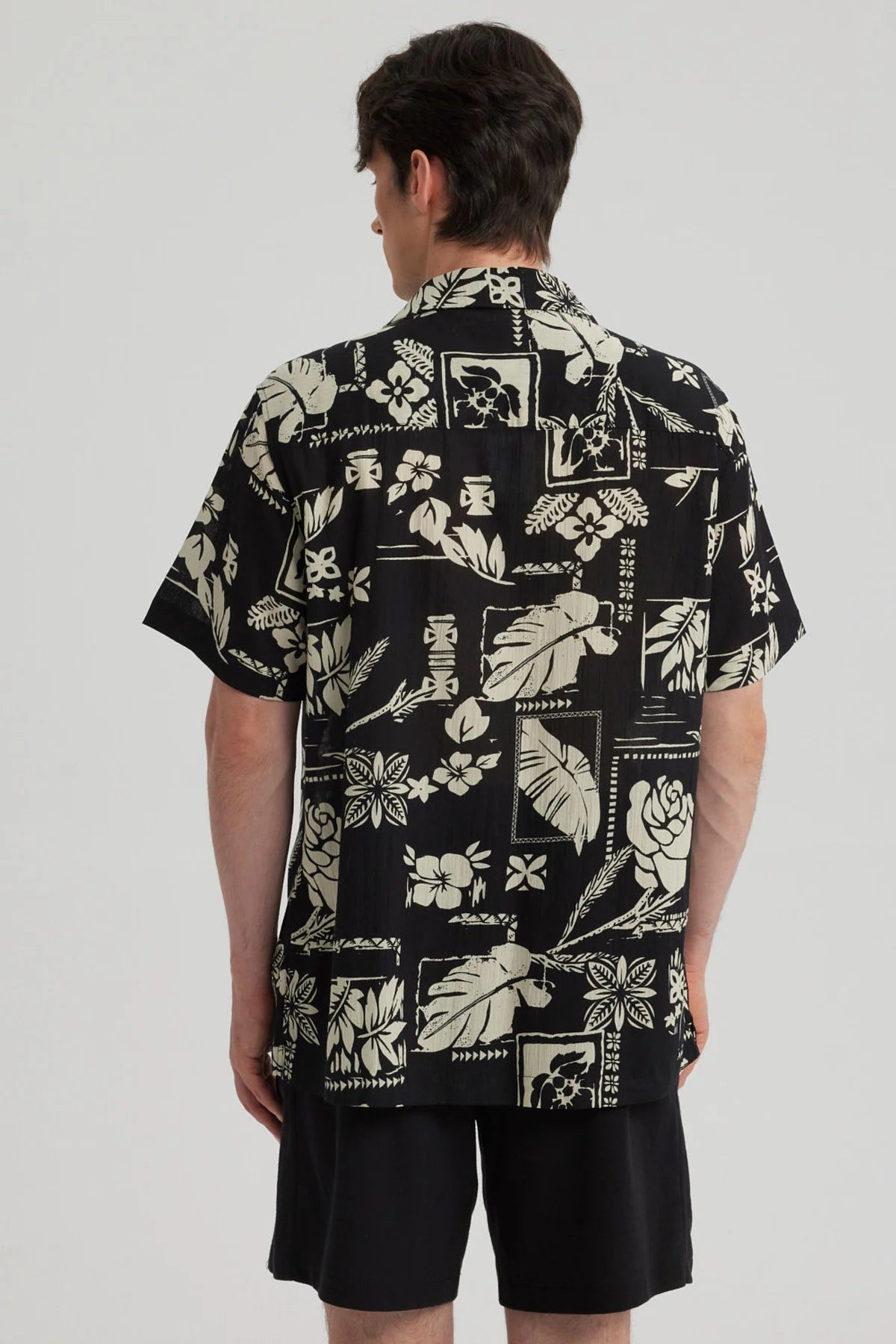 Camisa Hombre Textura Negro