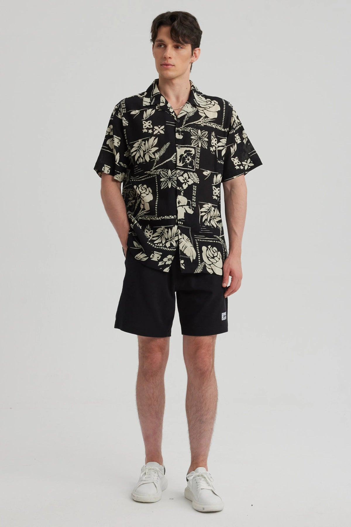 Camisa Hombre Textura Negro