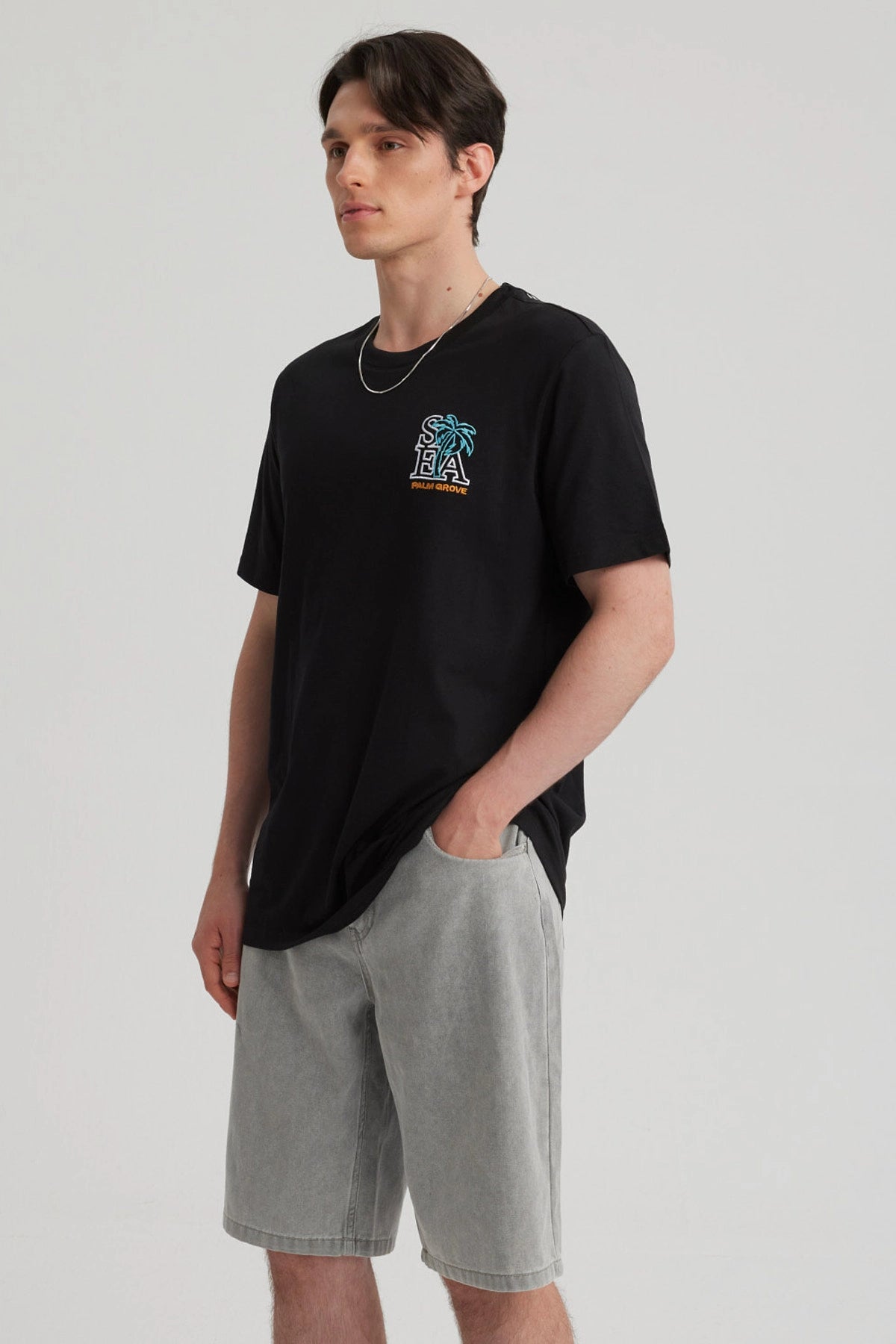 Polera Hombre Print Negro