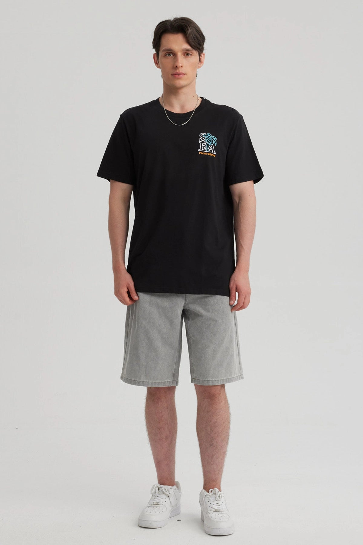 Polera Hombre Print Negro