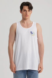 Polera Hombre Estampado Blanco