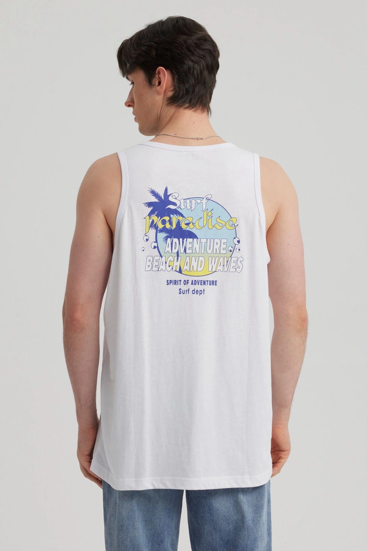 Polera Hombre Estampado Blanco