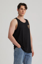 Polera Hombre Estampado Negro