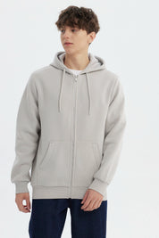 Polerón Hombre Full Zipper Basico Gris