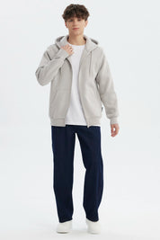 Polerón Hombre Full Zipper Basico Gris