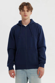 Polerón Hombre Full Zipper Basico Azul