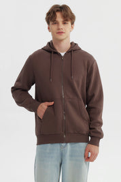 Polerón Hombre Full Zipper Basico Chocolate