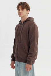 Polerón Hombre Full Zipper Basico Chocolate