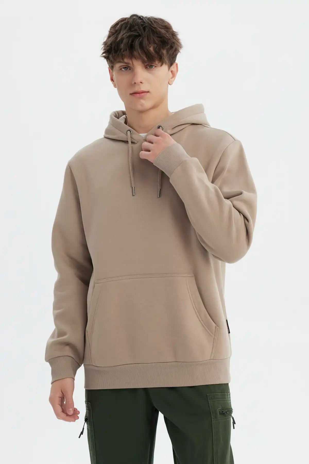 Polerón Hombre Hoodie Básico Kaki