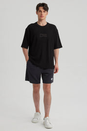 Polera Hombre Oversize Bordada Negro
