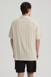 Camisa Hombre Transparente Beige